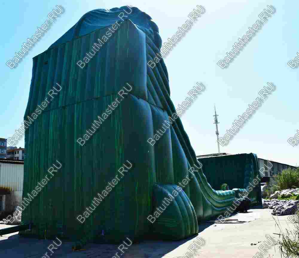 Коммерческий надувной батут-горка "Тропический спуск", 21*6*11 м.