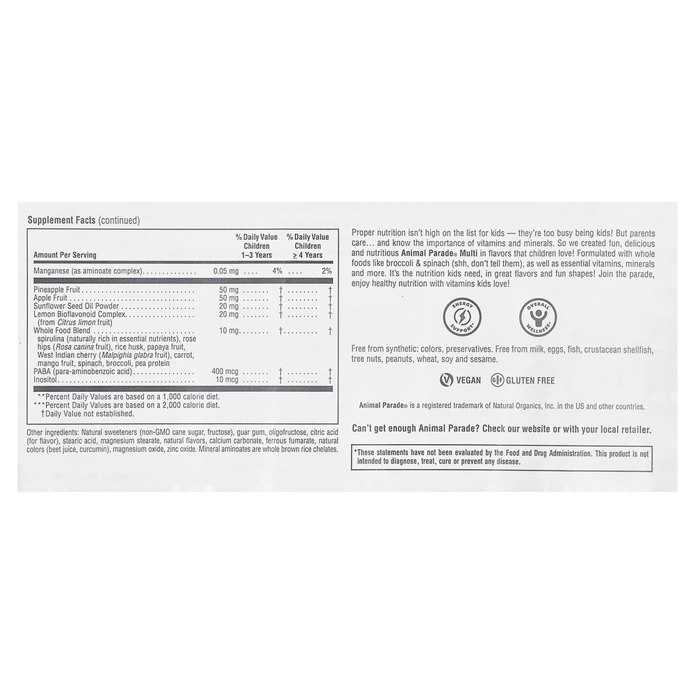 NaturesPlus, Animal Parade®, жевательные мультивитамины для детей, со вкусом арбуза, 180 таблеток в форме животных
