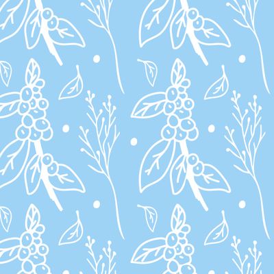 Бесшовный принт c зимней ботаникой