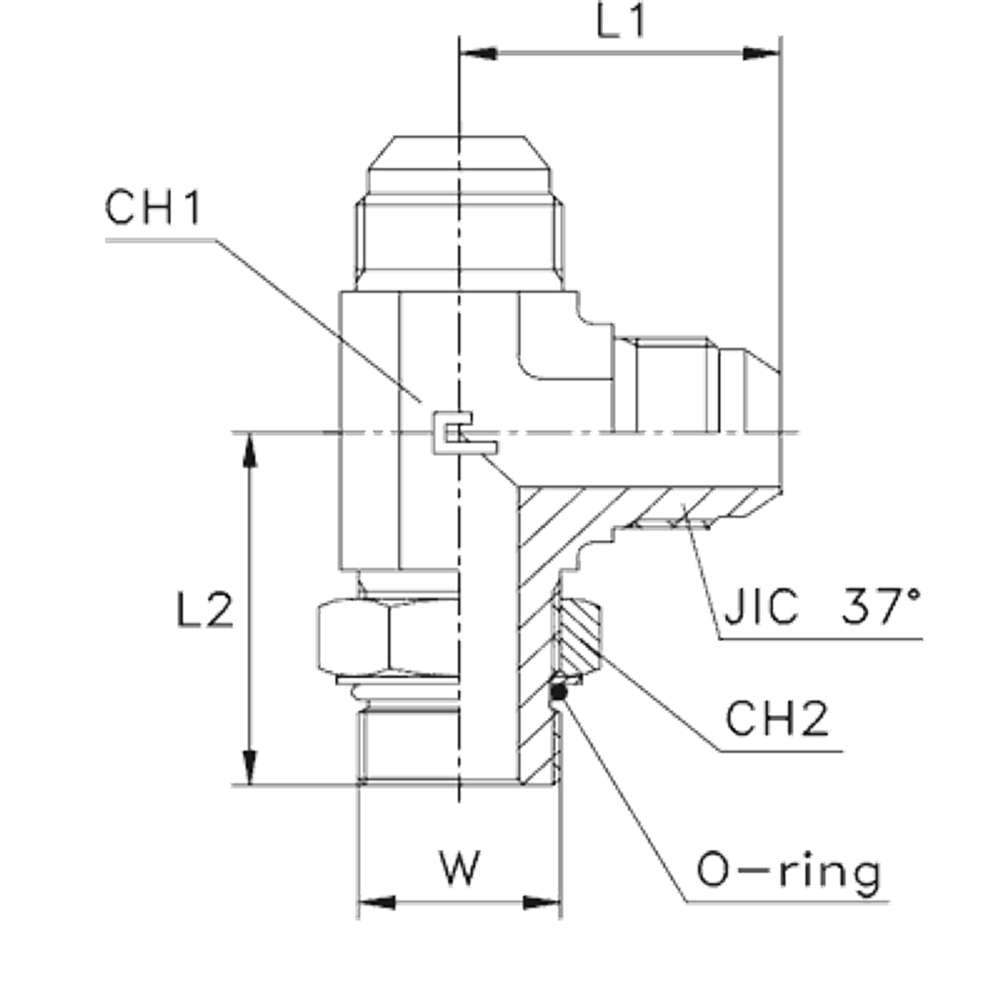 Штуцер FRLG JIC 1.1/16" UNF1.1/16"