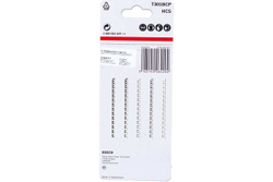 Пилки T301ВСР для лобзика по дереву 5 шт. (91 мм; HCS) BOSCH 2608633A37