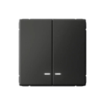 ARTGALLERY 2-клавишный ВЫКЛЮЧАТЕЛЬ с подсветкой, сх.5а, 10АХ, механизм, быстрозажим. клем., БАЗАЛЬТ