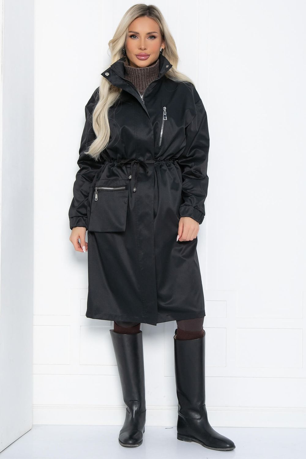 Плащ Весна близко (черный) Б12513-7 LT Collection