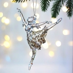 Подвеска «Балет» 14*10 см, Белый/Золотой блеск