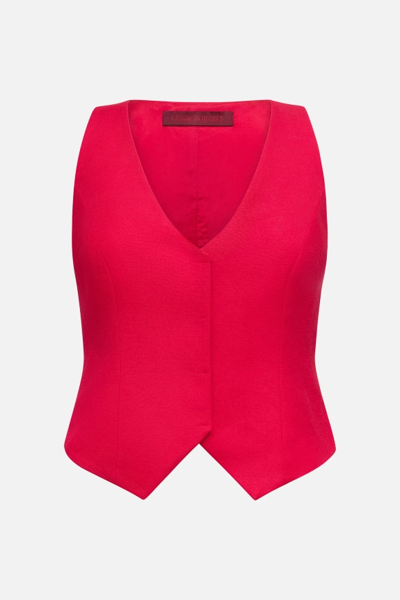 Льняной приталенный жилет