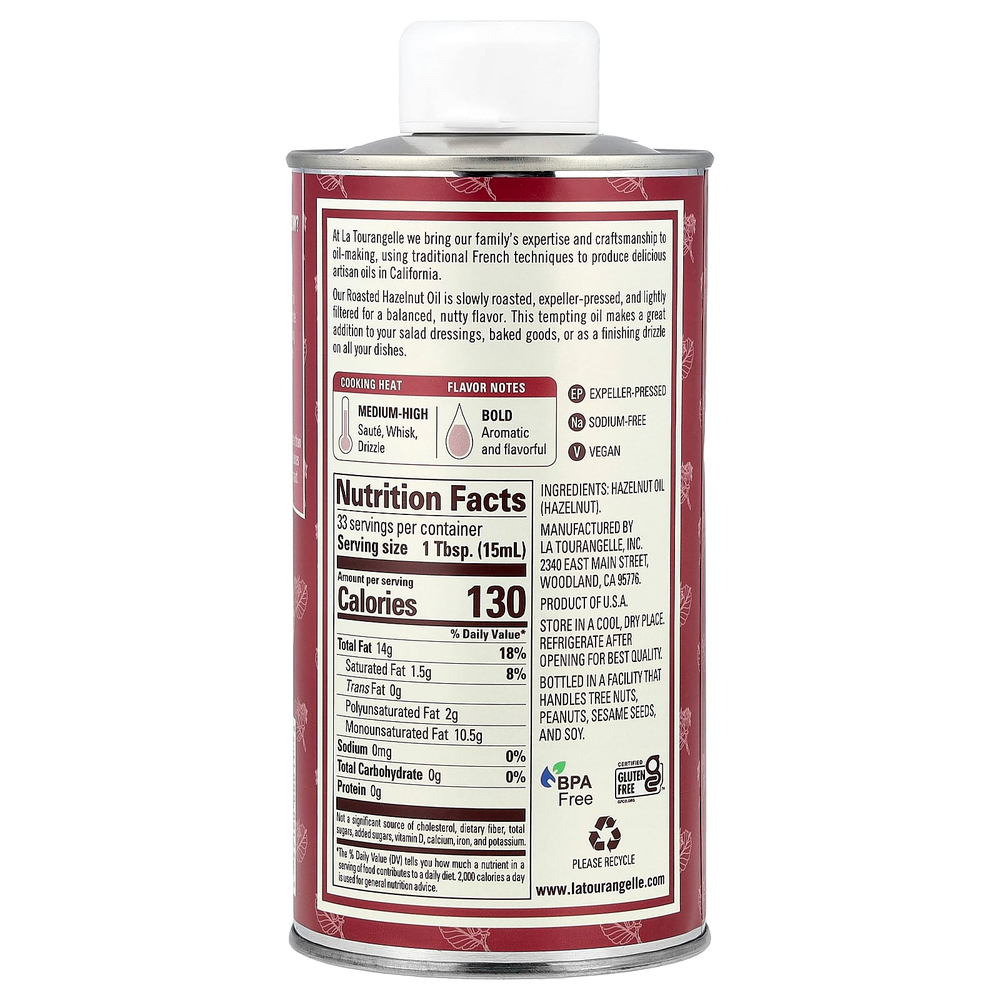 La Tourangelle, Масло из обжаренного фундука, 500 мл