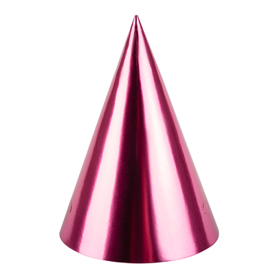 Колпаки, Розовый, Металлик, 16 см, 6 шт. в упак. ,