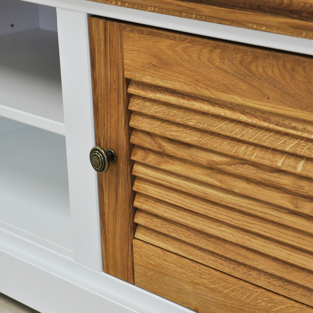 Обувница в прихожую Асти, с сиденьем из МДФ и натурального дуба