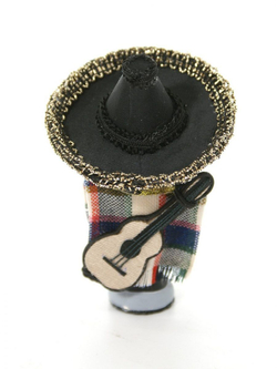 Кукла потешка Мексиканец. Игрушка фарфоровая ручной работы