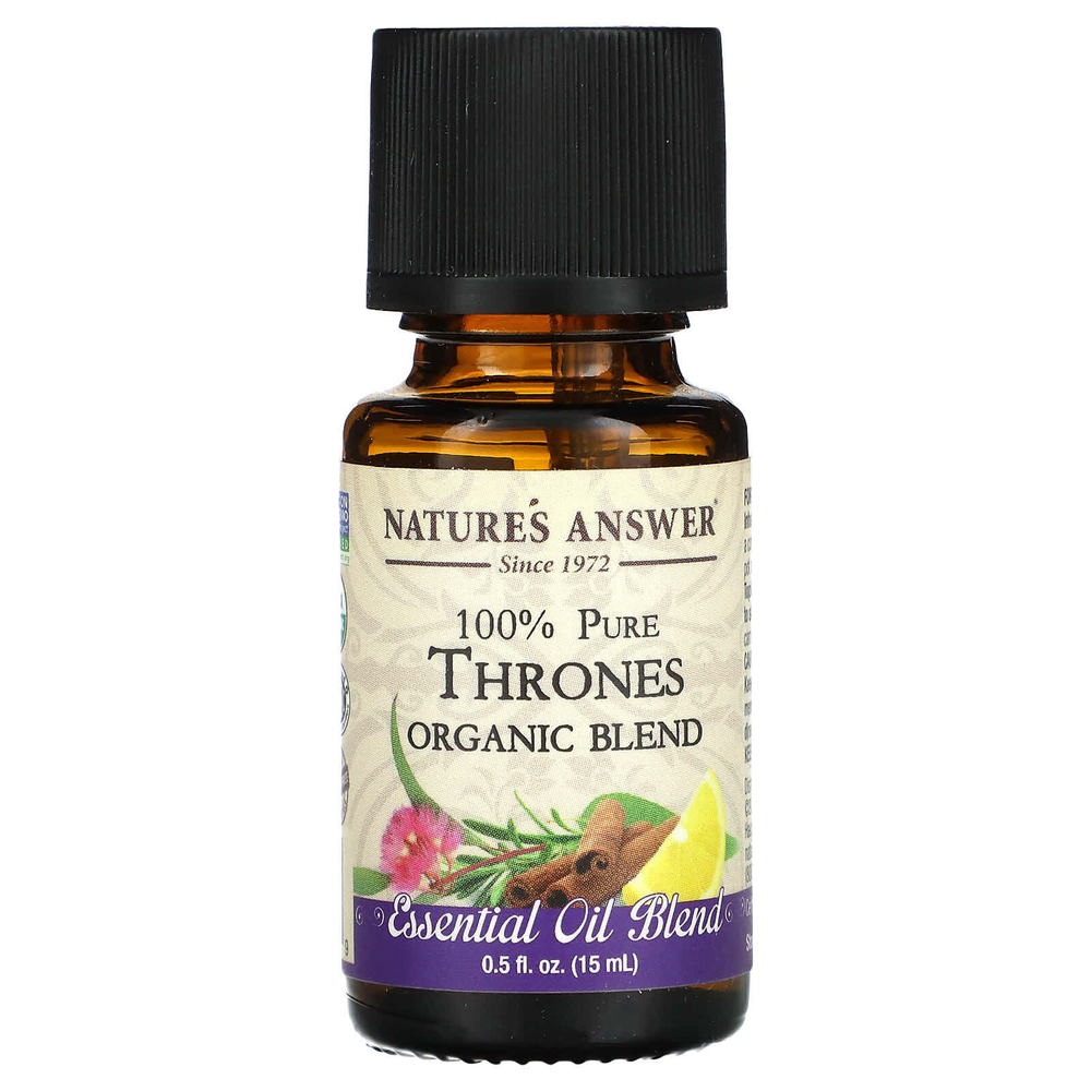 Nature's Answer, Thrones, на 100% чистая органическая смесь эфирных масел, 15 мл (0,5 жидк. унции)