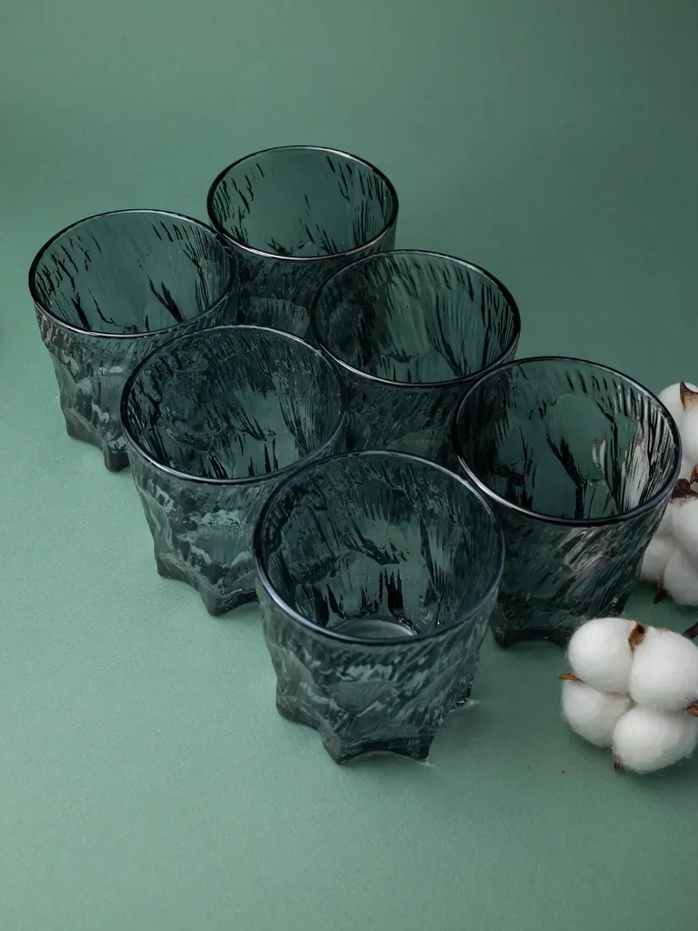 Стаканы для виски, 6 шт. Черный лед, 260 мл.