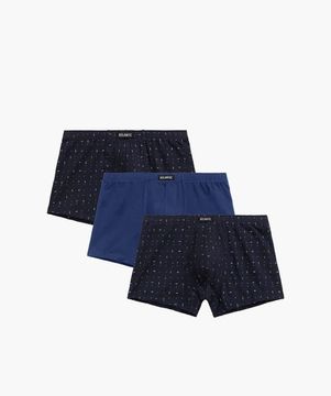 Трусы мужские боксеры (3шт), Atlantic 3MH-194, темно-синий + голубой + темно-синий