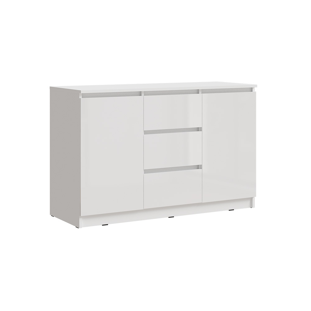 Комод Челси 1200 (2 двери 3 ящика), Белый глянец холодный, Белый