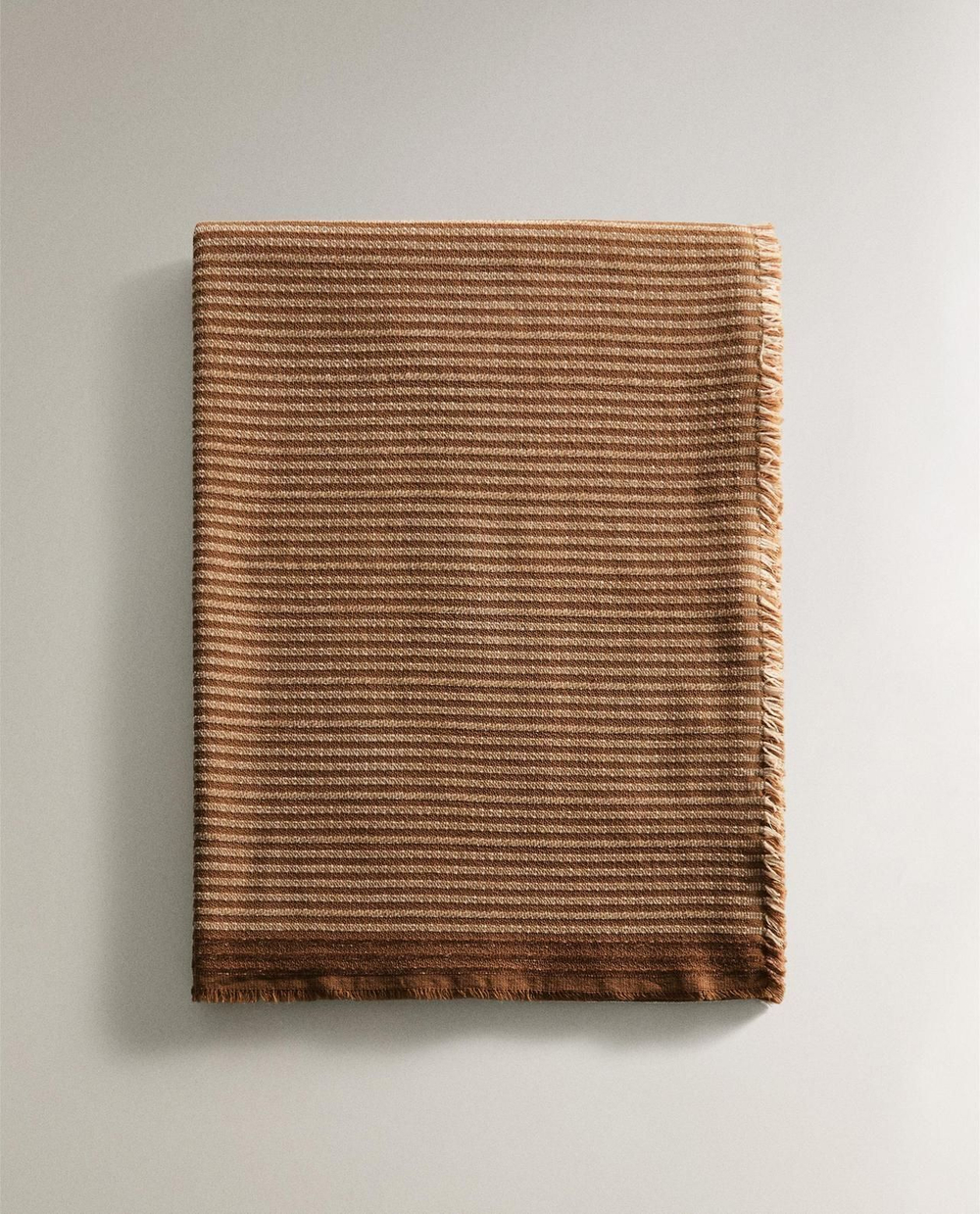Zara Home - Синель в полоску одеяло, горчичный, 140x190 см