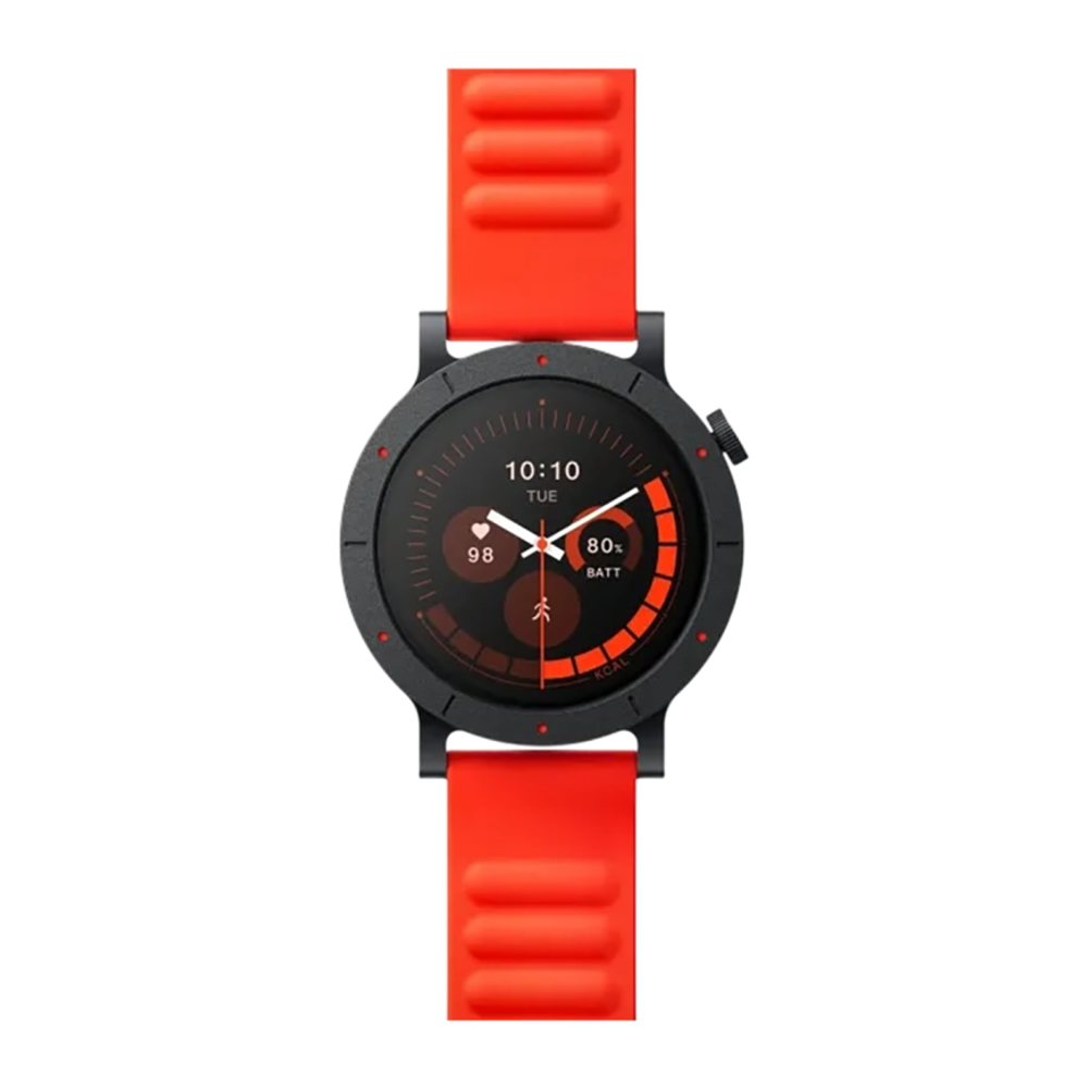 Умные часы CMF Watch 3 Pro by Nothing, плоский безель, оранжевый силиконовый ремешок