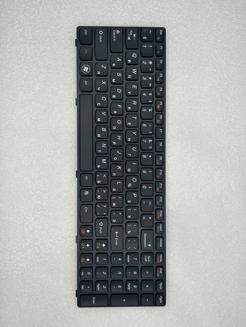 Клавиатура для ноутбука Lenovo Z570/B570/B590/V570/V580 раскладка - русская, без подсветки, черная (25013347), оригинал