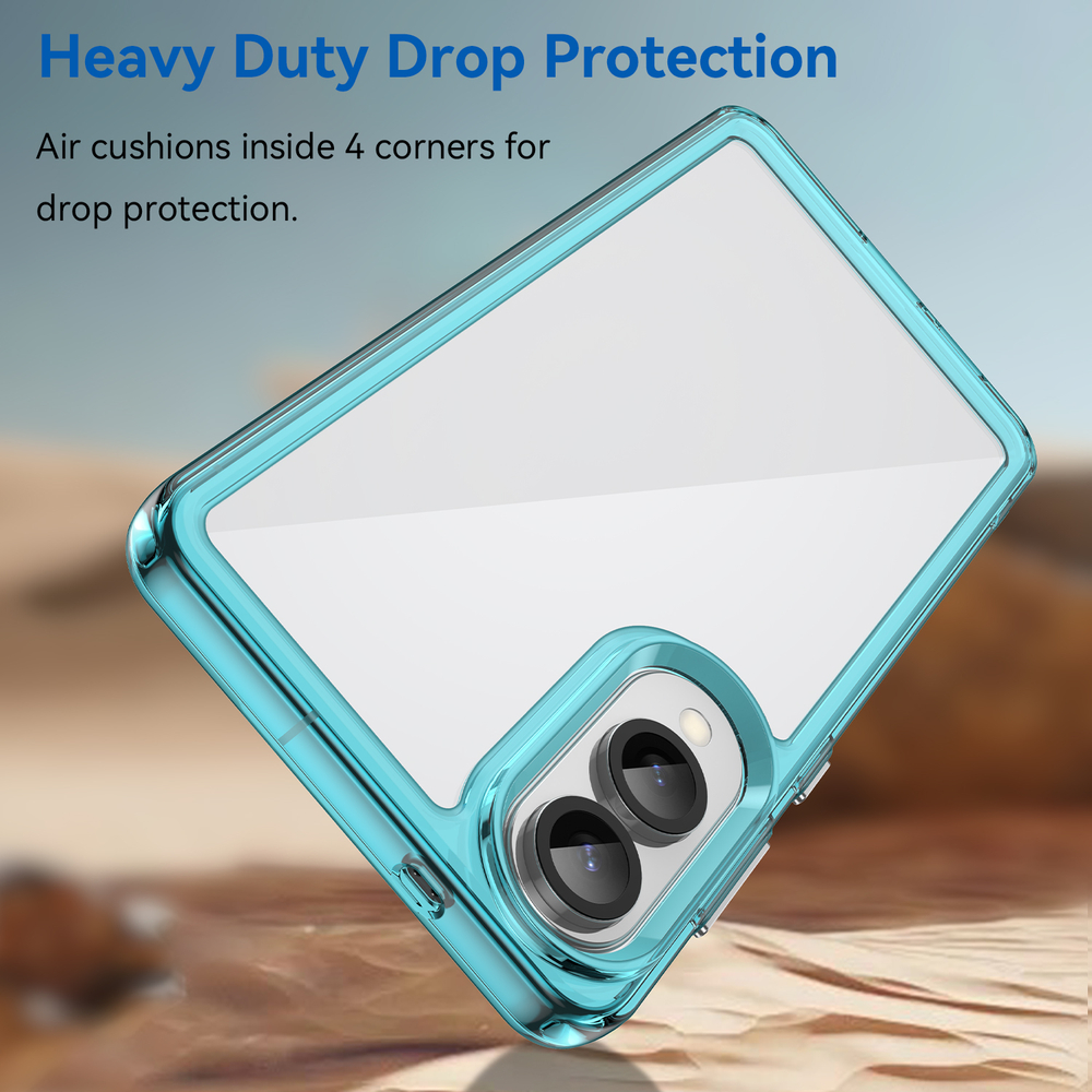 Чехол с усиленными рамками бирюзового цвета для Samsung Galaxy S25 Edge, увеличенные защитные свойства