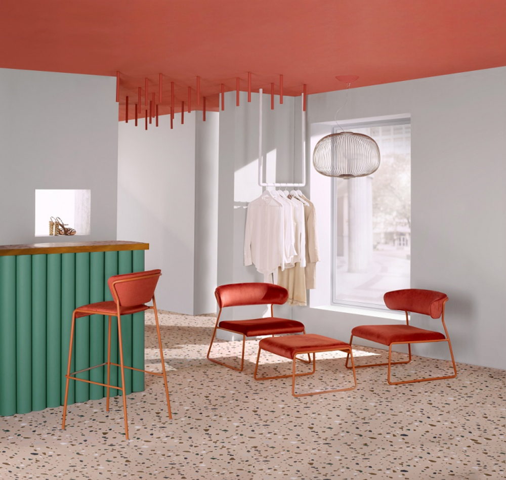 Пуф с обивкой Scab Design Lisa Lounge Pouf, терракотовый, красный