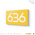 Номер на дверь 636, табличка на дверь для офиса, квартиры, кабинета, аудитории, склада, желтая 120х70 мм, Айдентика Технолоджи