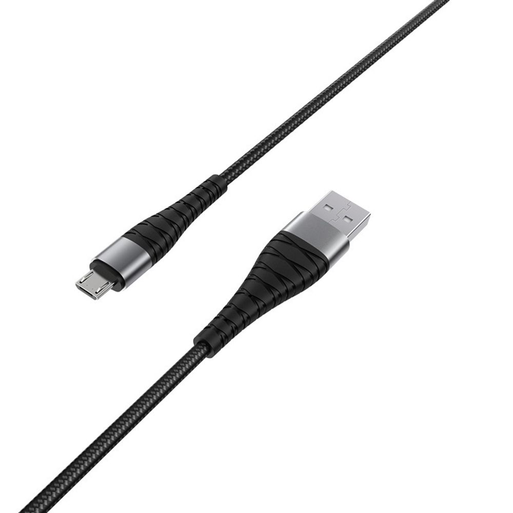 Кабель Borofone BX32 USB-microUSB 2.4A 1м Nylon Black