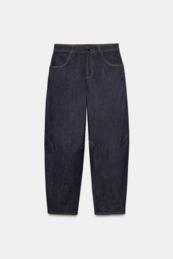 ZARA БРЮКИ BALLOON, СИНИЙ