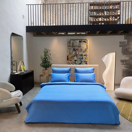 Пододеяльник в васильково-синем Mollen