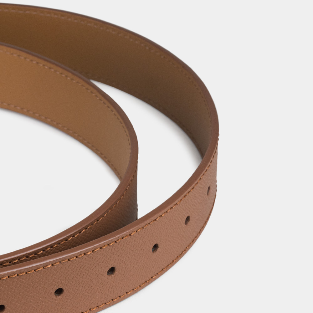 Женский ремень 35мм из кожи сафьяно, цвета карамель