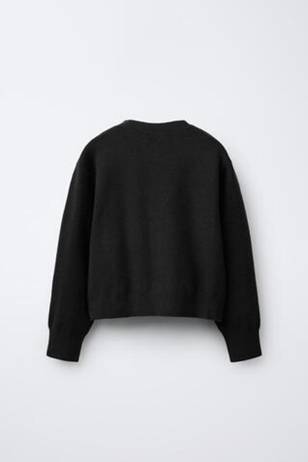 ZARA ВЯЗАНЫЙ КАРДИГАН, ЧЕРНЫЙ