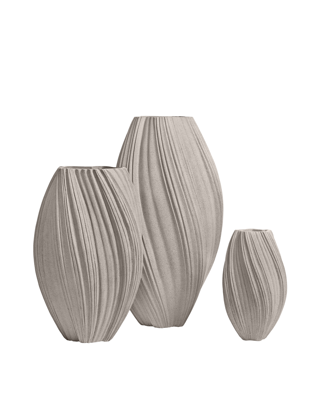 Кашпо-ваза TREEZ Effectory Dune Высокая дизайн-ваза Белый песок д-30 см, в-52 см 1/1