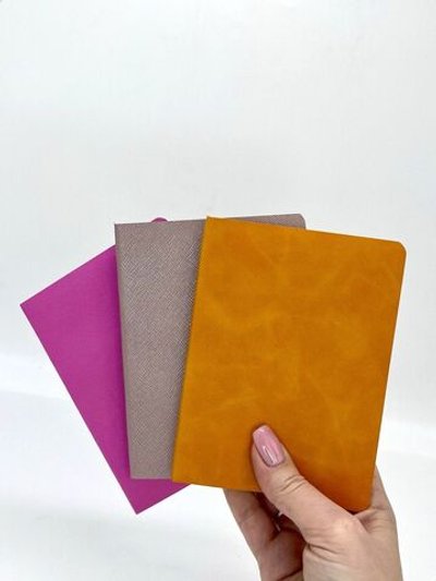 Набор 3 блокнота 88л (138*102мм) линейка розовый, перламутровый, желтый (5447-1)