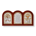 Триптих, Казанская БМ, Николай, Молитва, икона, красное дерево 320х164