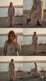 Платье с тонкими веточками из фланели