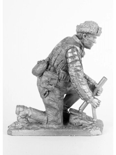 Оловянный солдатик Минометчик РККА с лопатой