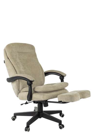 Кресло руководителя Бюрократ T-9950MSG-F Fabric песочный Light-21 крестов. пластик подст.для ног