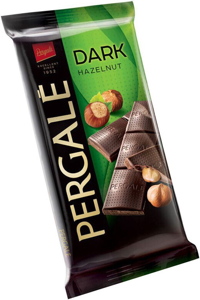 Темный шоколад Pergale с цельным фундуком, 100 г