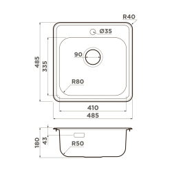 Кухонная мойка Omoikiri Notoro 48-SI Matt нерж.сталь/silver matt