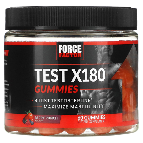 Force Factor, Test X180®, жевательные мармеладки, ягодный пунш, 60 жевательных таблеток