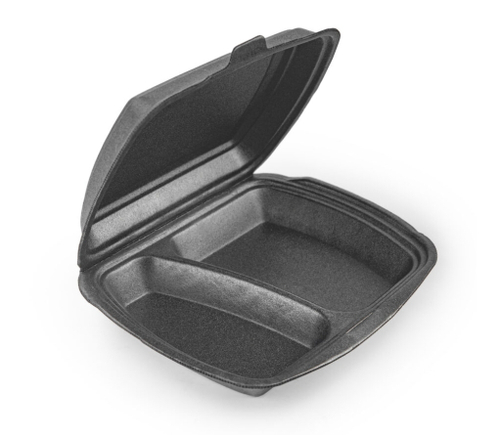 ЛАНЧ БОКС ЧЕРНЫЙ 2 СЕКЦИИ 100 ШТ.