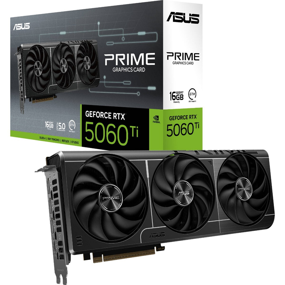 Видеокарта ASUS PRIME GeForce RTX™ 5060 Ti 16GB GDDR7, 128-bit, 2602 МГц