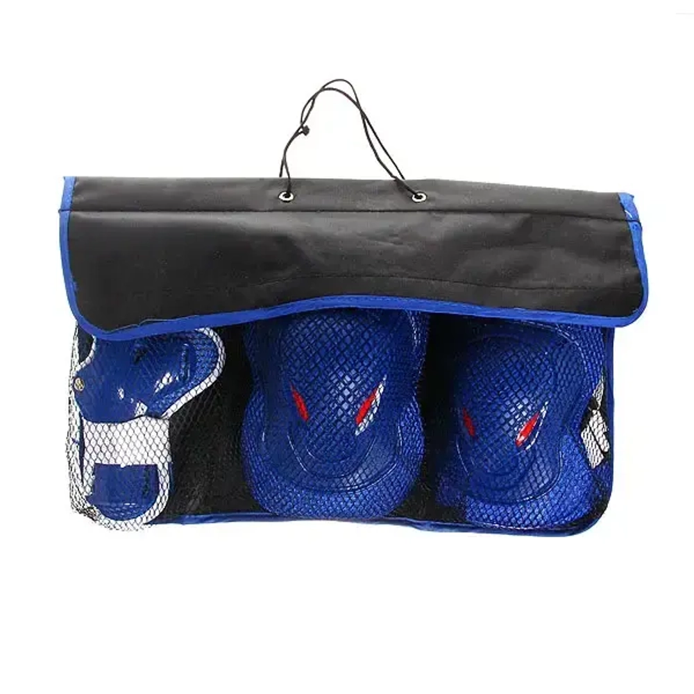 Защита комплект универсальный KL-228 (колени,локоть,кисть,7-12 лет) цв.синий в сумке