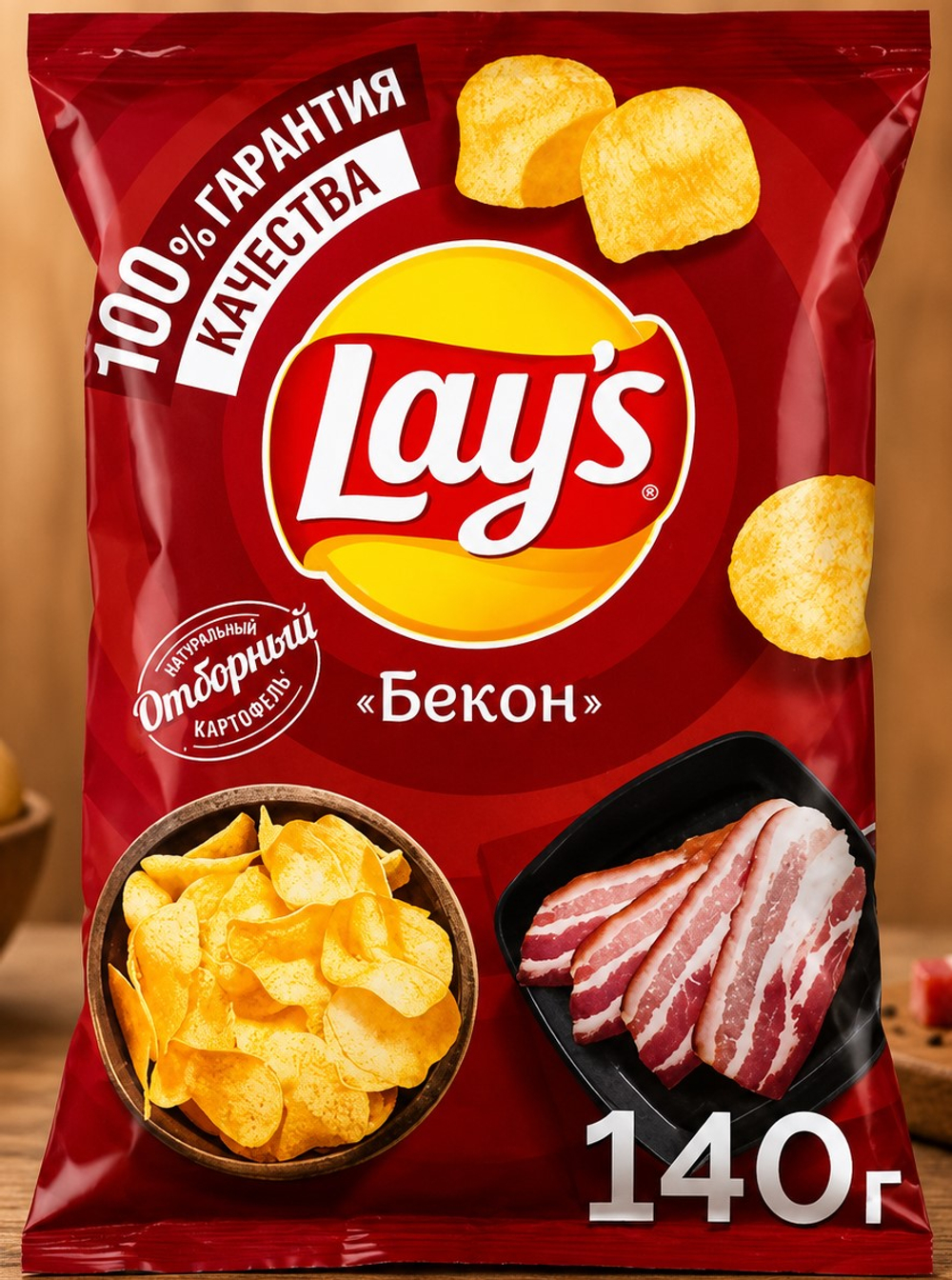 Чипсы LAYS БЕКОН 140 гр
