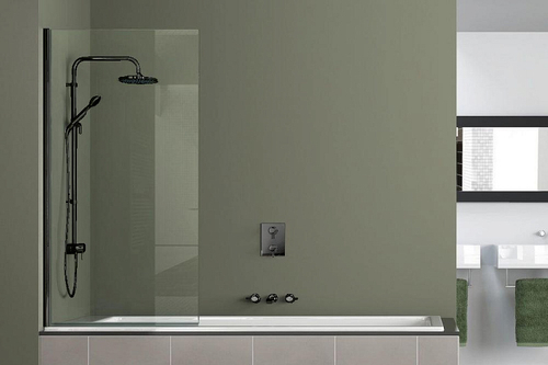 Шторка для ванны Azario Merrit 80х140 цвет профиля черный (AZ-NF6211-1 800 BLACK)