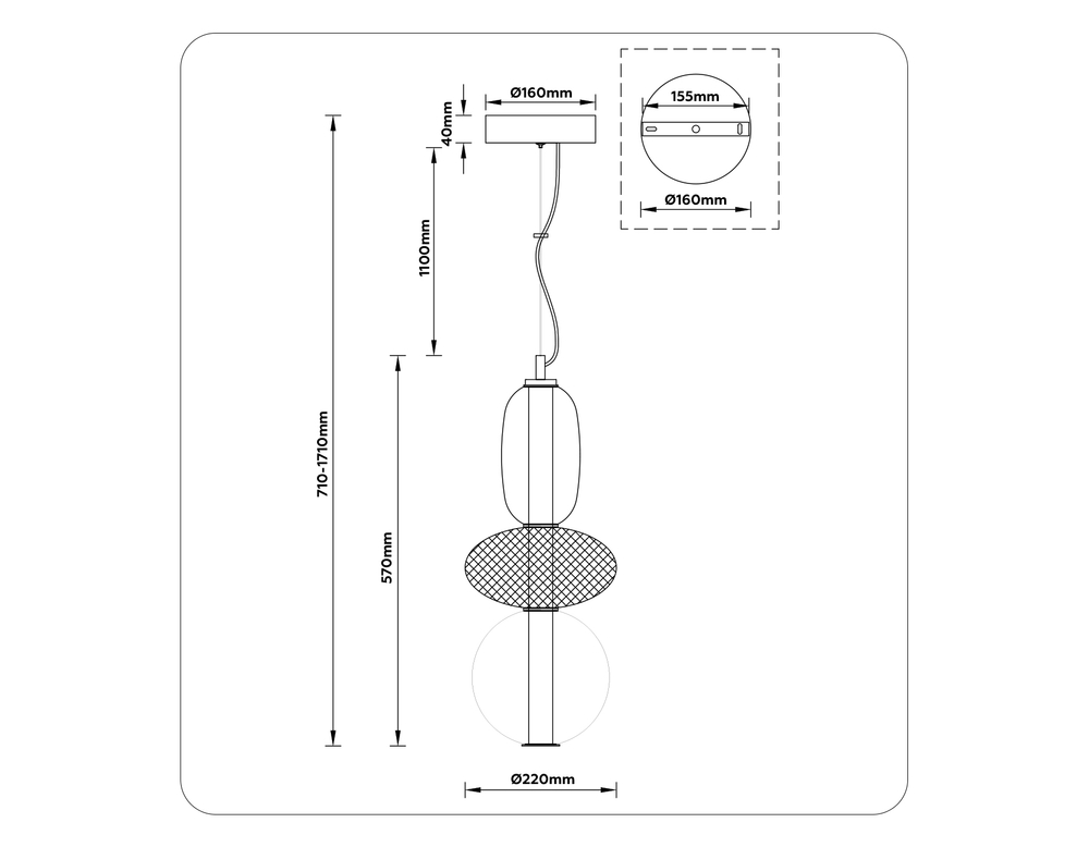 Светильник светодиодный подвесной LH11008 BK/FR черный/белый матовый 24W 3000K D220*570