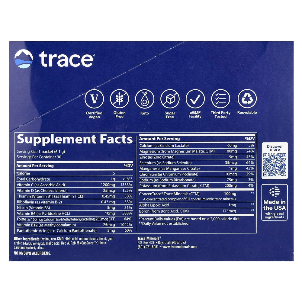 Trace, Power Pak, без сахара, цитрусовые, 30 пакетиков в стиках по 6,1 г (0,22 унции)