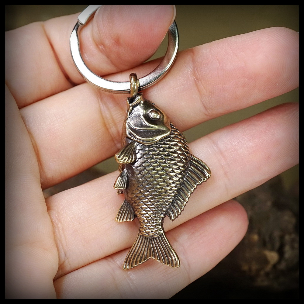 Брелок для ключей "Карп" , латунь