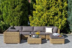 "Лунго" модуль диванный прямой с подушками, цвет соломенный (гиацинт)