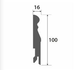 Плинтус МДФ ламинированный Лука Пл 100-6МДФ.2400.24016 белый 16x100х2400 мм