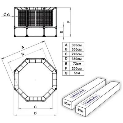 Батут Outdoor Plus с ограждением диам. 370 см