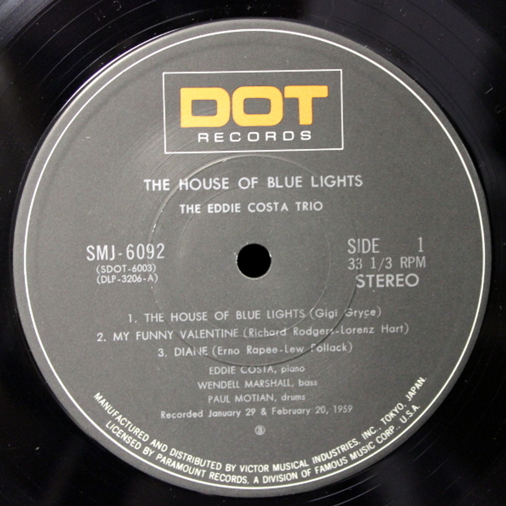The Eddie Costa Trio / The House Of Blue Lights (LP)