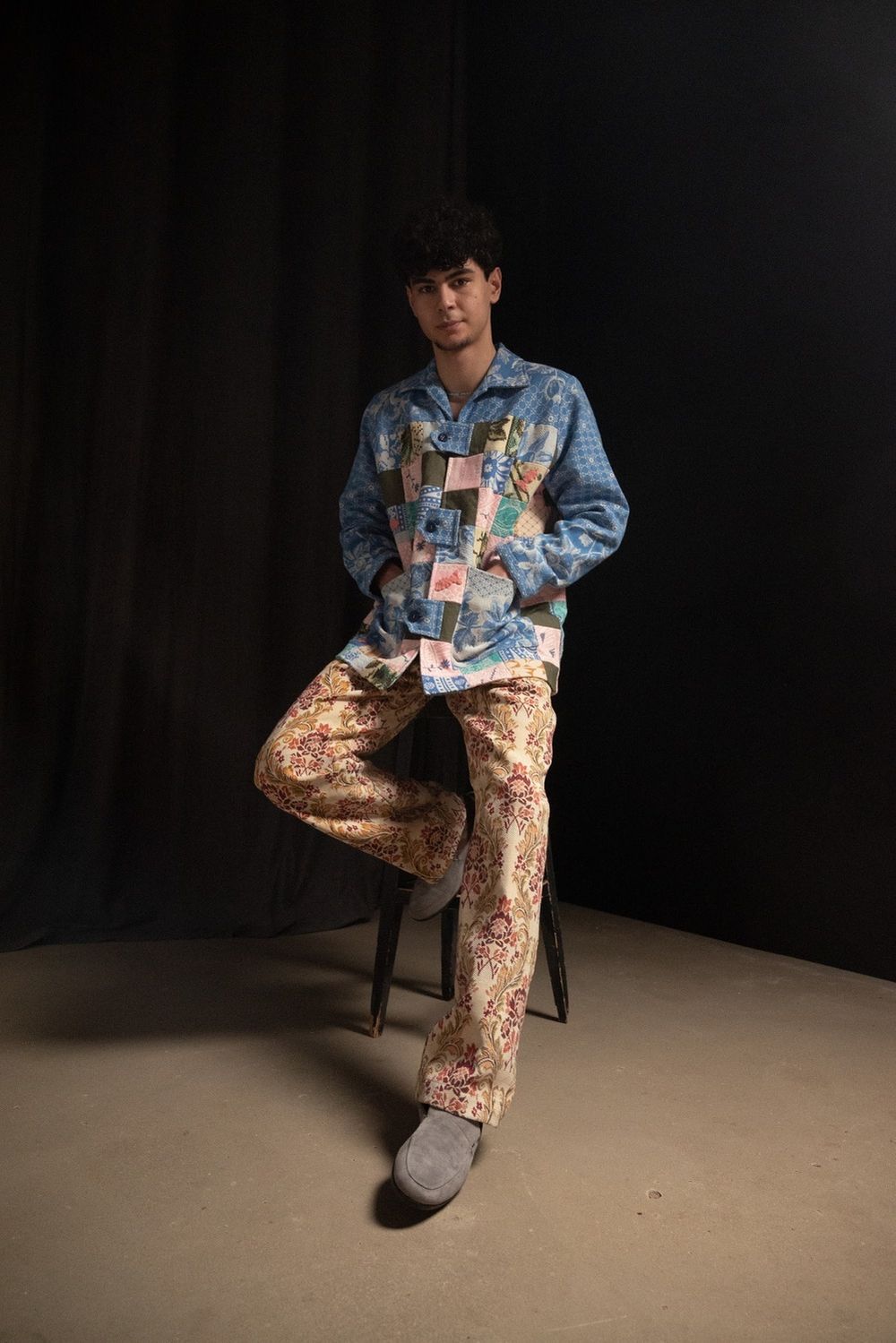 Куртка Soeurs с Розовыми Рыбами / Pink Fishes синяя